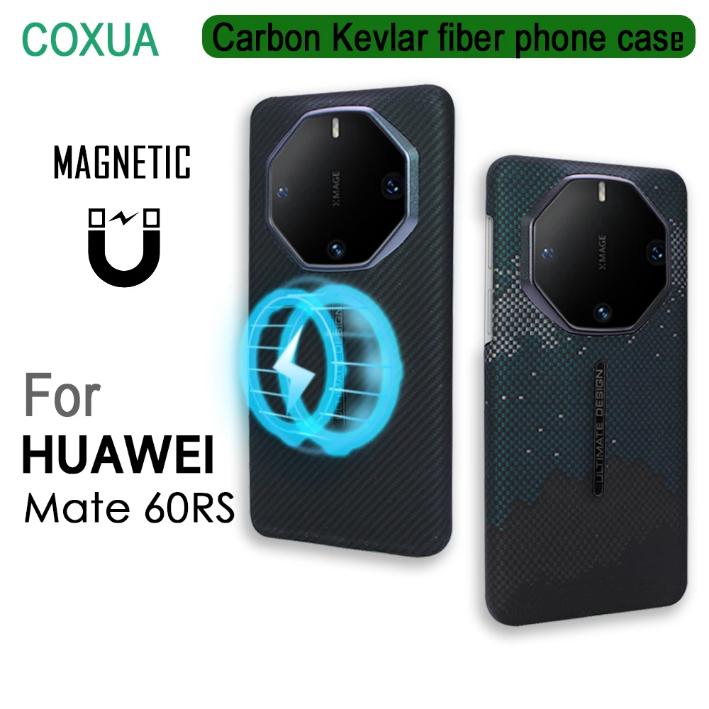 

Чехол из арамидного углеродного волокна для Huawei Mate60 RS, кевларовый чехол, ультратонкий, легкий, защитный чехол-броня