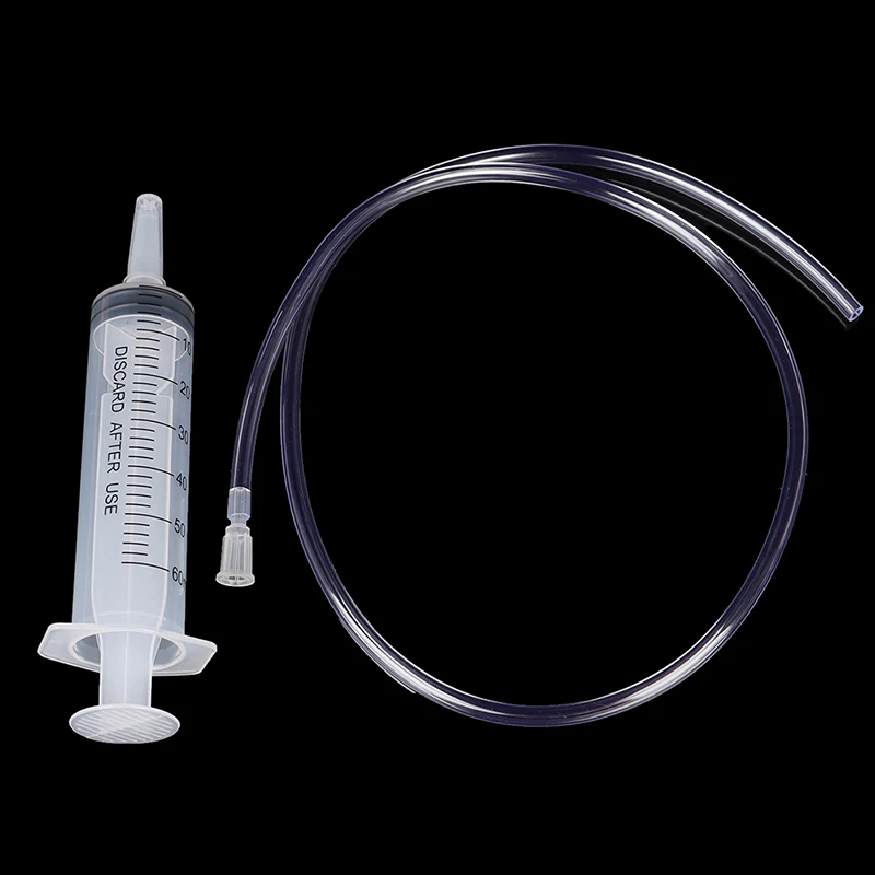 60ML plastic feeding syringe reusable pump with 80cm tube for lab medical tool