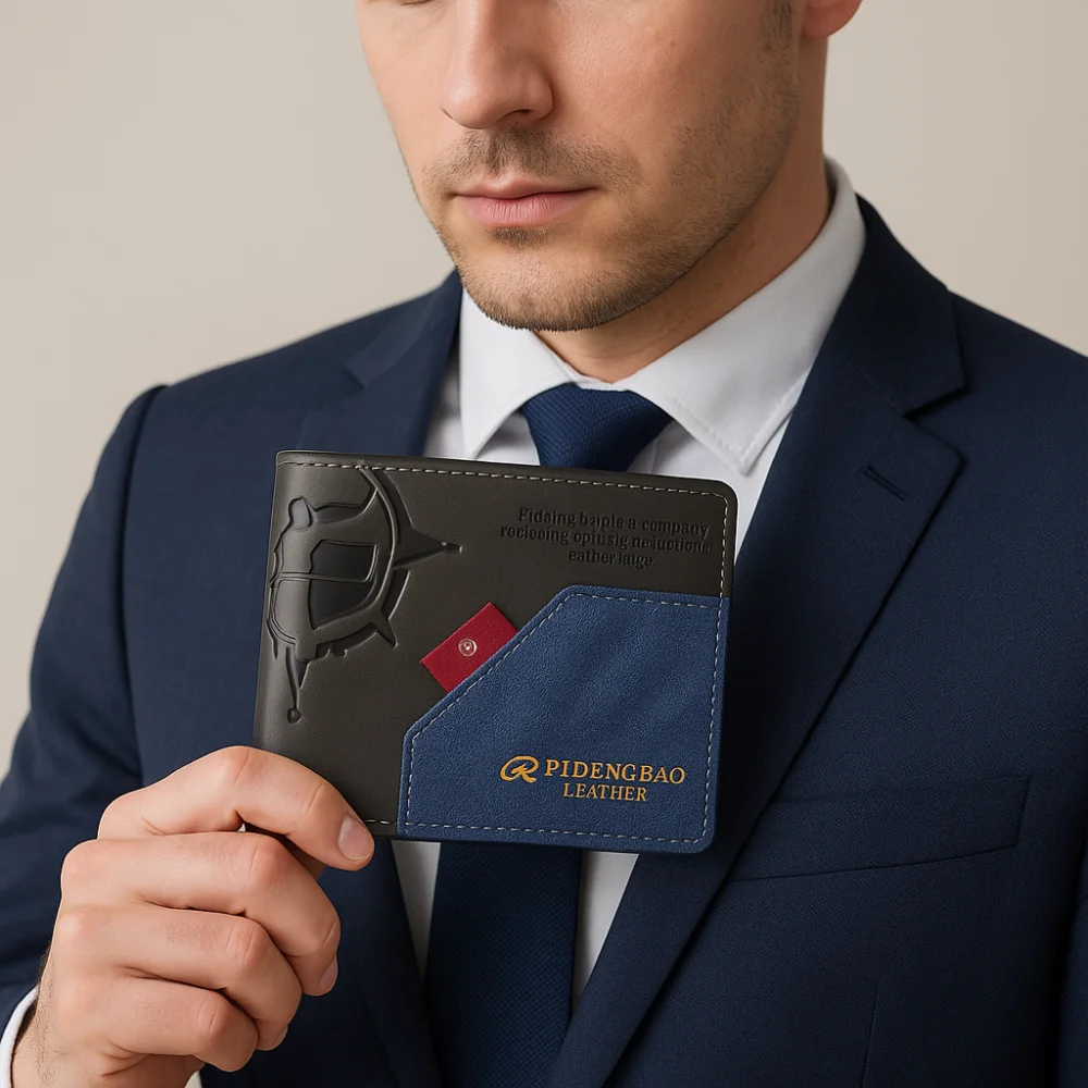 

Portable PU Leather Men's Short Purse Leisure Color Contrast Male Coin Pocket Multifunction Soft Card Holder Gifts