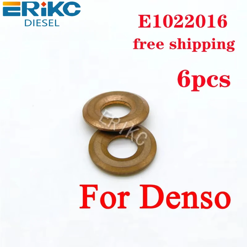 

For Denso Toyota Hilux Heat Shield Rings E1022016 6PCS 23670-0L050 Common Rail Injector Nozzle Copper Washer Fuel Injection