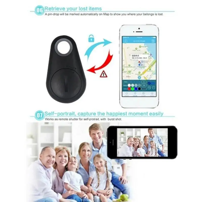 GPS Tracker Portable GPSBluetooth 5.0 Mobile Key Fashion Smart Pets Anti Lost Alarm Wireless Wallet Key Finder Locator Reminder