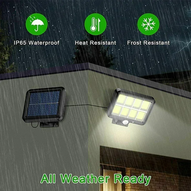 2/4PCS 160COB Solar Lichter Außen Motion Sensor Solar Sicherheit Lichter 3 Modi Wasserdichte Solar Straße Lichter für Terrasse Garten