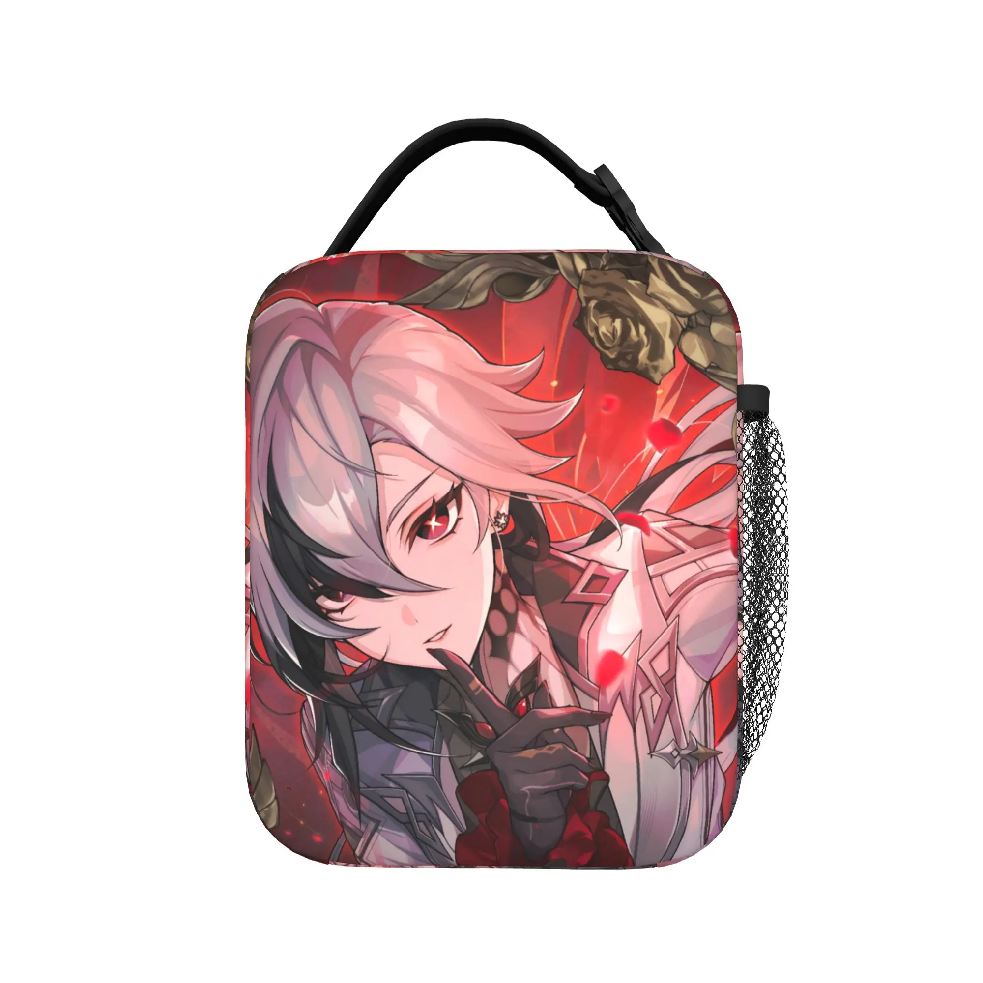 Genshin Impact Lunch Bag  Travel Lunch Box For Men Casual Graphic Design Thermal Tote Handbags Oxford Portable Cooler Bag