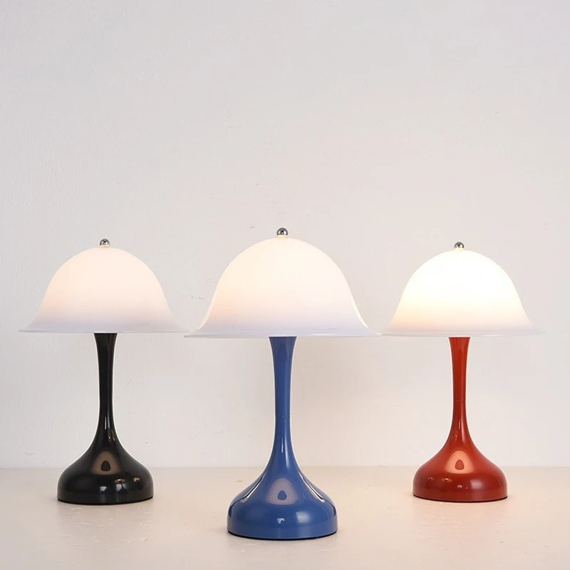 

Danish mushroom table lamp Nordic modern high-end atmosphere lamp charging bedroom bedside small bud lamp reading light