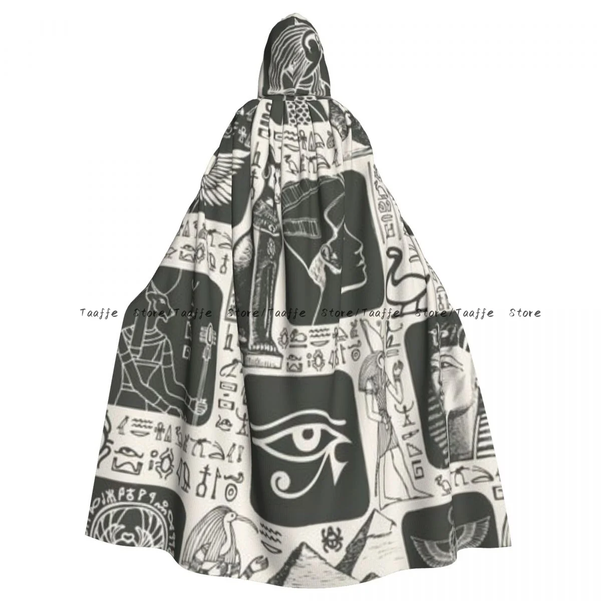 Hieroglyphs Ancient Egypt Witch Cloak Halloween Cosplay Costume Adult Unisex Cloak Retro Ages Cape