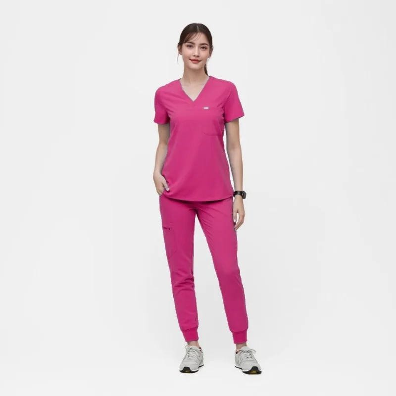 Hospital Nurse Scrub Set Clinic Doctor Short-sleeved Work Clothes Operating Room Split Set Uniformes De Enfermera Mujer 309