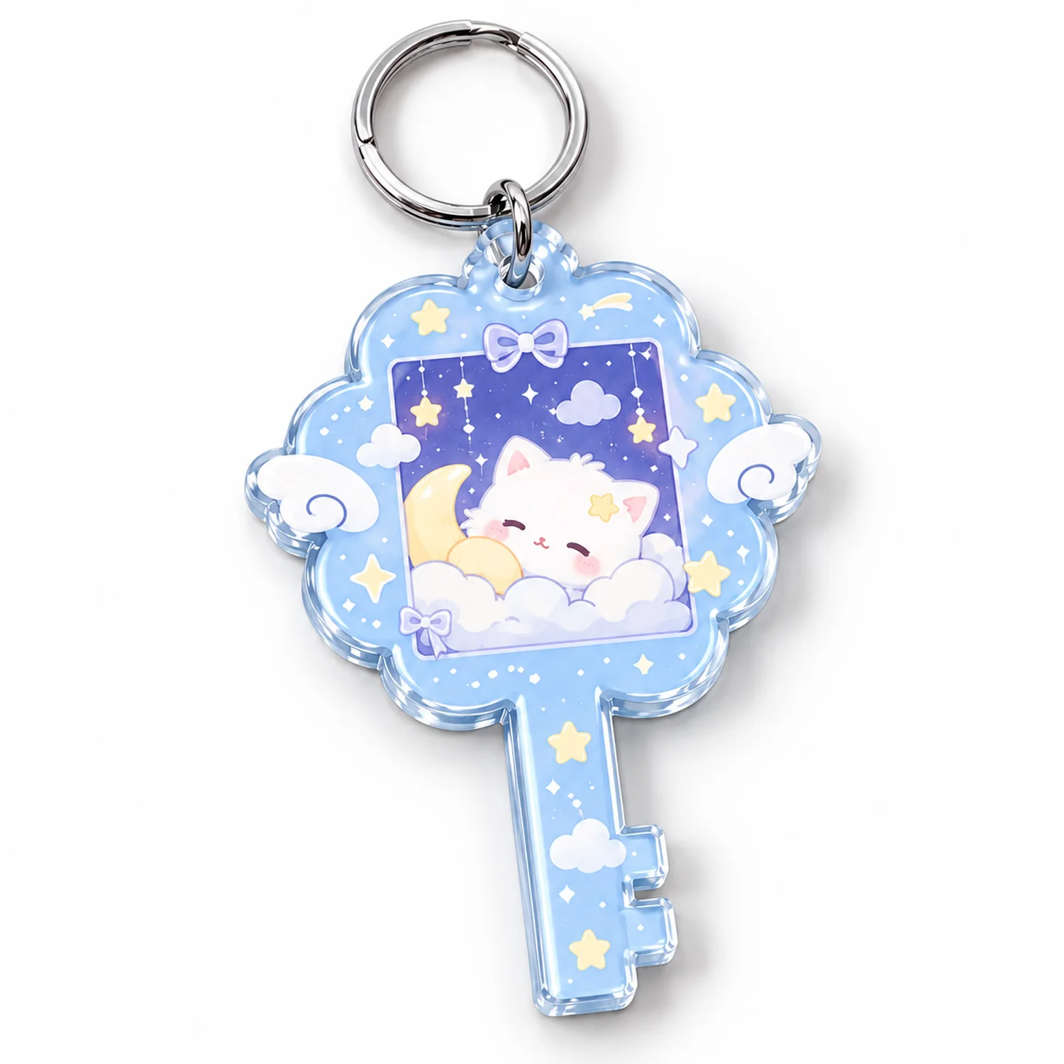 Custom Acrylic Keychain Personalized Photo Color Key Shaped Pendant Upload Your Picture Cute Bag Charm Key Ring Gift