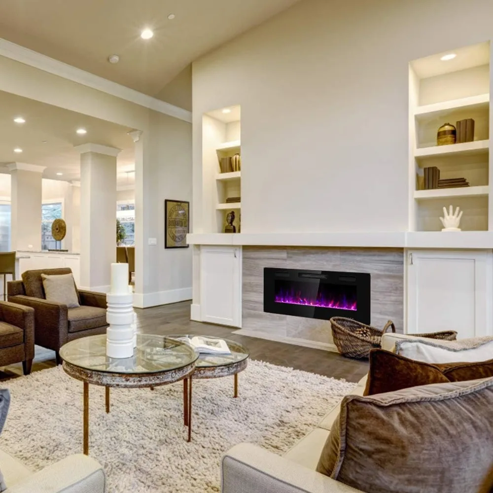 42 سخان مدفأة كهربائي مثبت على الحائط، لهب وسرعة قابلة للتعديل، يتضمن جهاز التحكم عن بعد #3