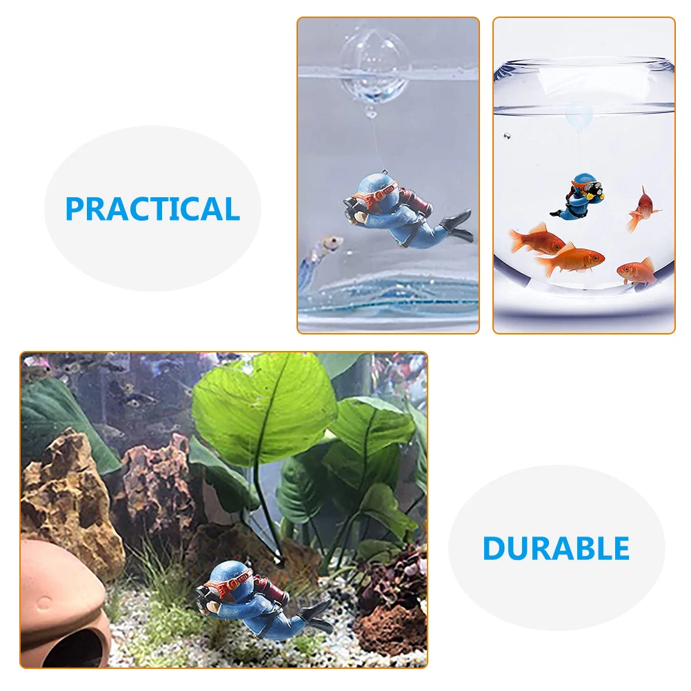 

2pcs Diver Decor Ornaments Safe Non-Fading Adjustable Line Buoyancy Ball Fish Tank Decoration Aquarium Pet Supplies