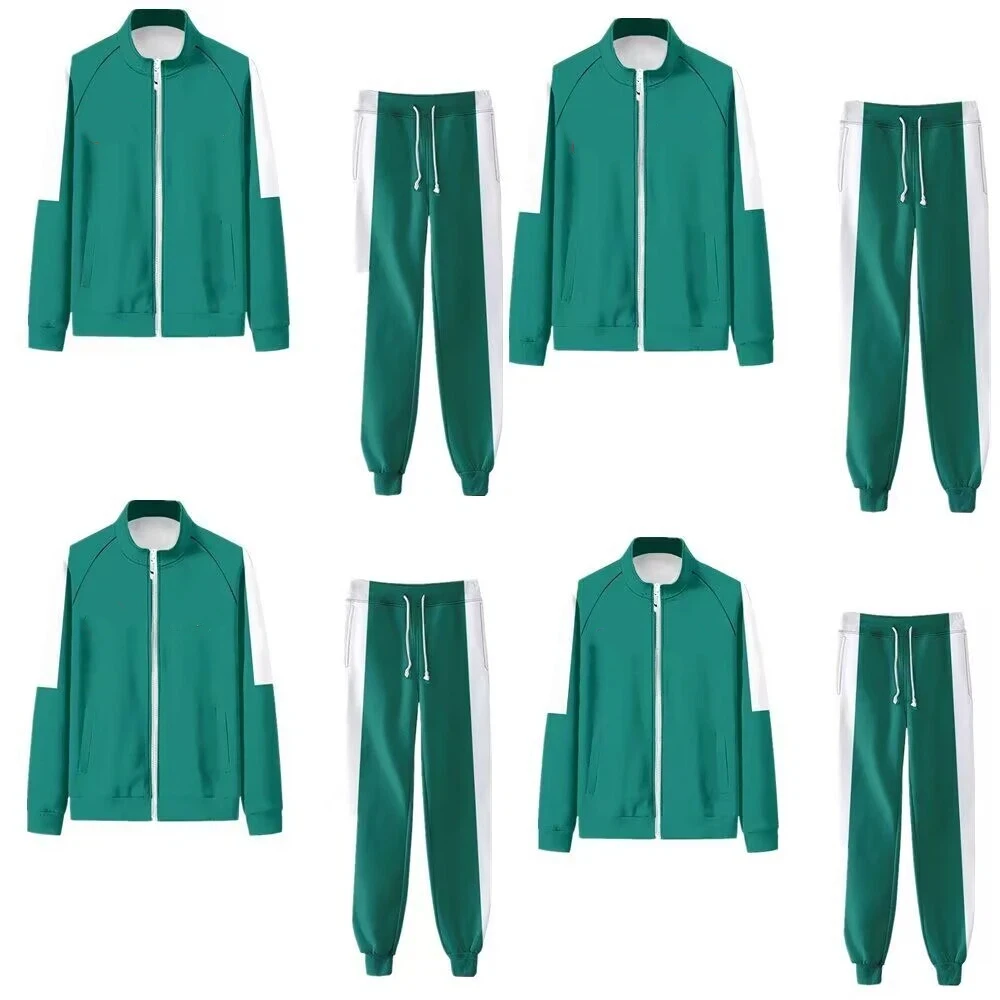 2025 새로운 영화 Calamari 게임 코스프레 의상 번호 333 001 456 티셔츠 의상 게임 할로윈 파티 Tracksuit 의상 소품