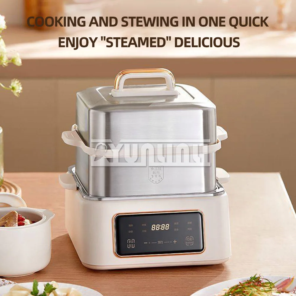 Multifunctional Electric Steamer Fully Automatic Dumpling Steamer Cuscusera Vapor Olla Stainless Steel Breakfast Machine