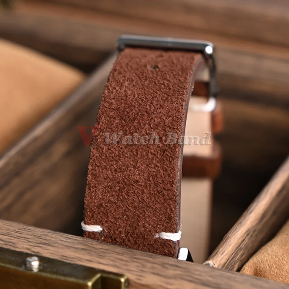 Wristband 20mm 22mm 4mm 16mm 18mm Quick Release Soft Suede Strap Brown Watch Bands Calfskin Bracelet Women&Men Accessories