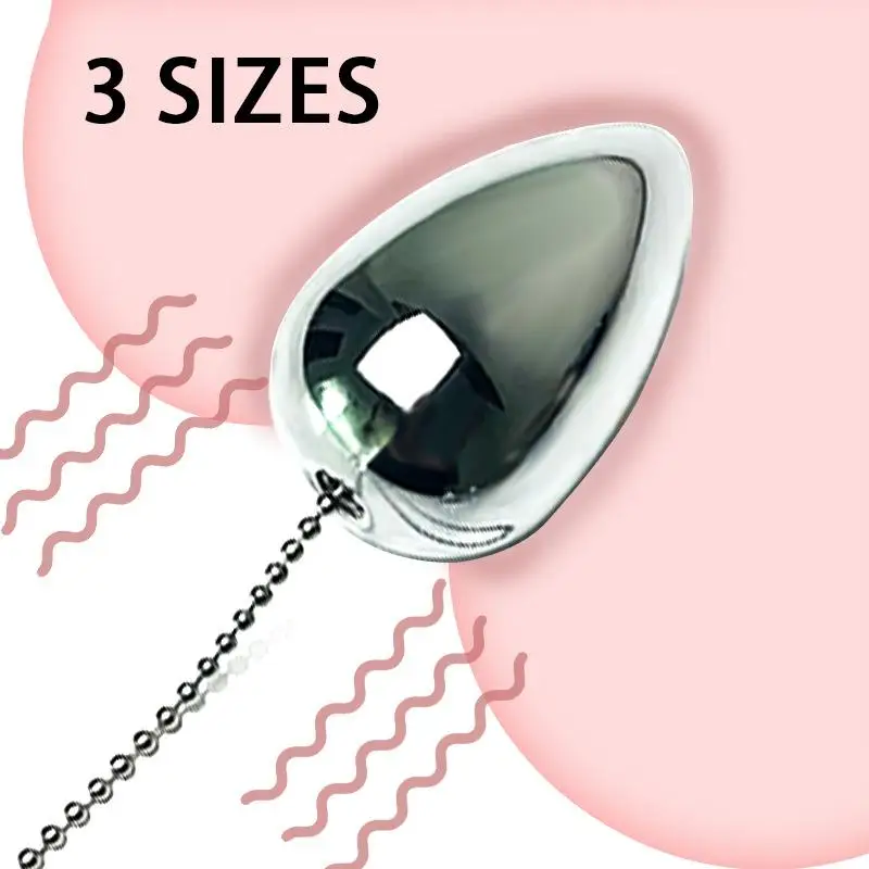 Stainless Steel Big Anal Balls Butt Plug Prostate Beads Male Masturbator Dilator Egg Female Plug - Metal Anal Toys for Men Women view 4