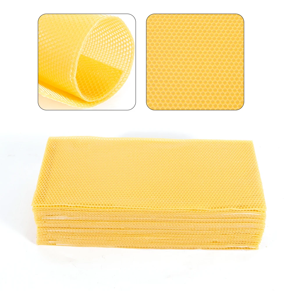 

30Pcs 195x415mm Honeycomb Foundation Beehive Frames Waxing Beekeeping Equipment Tool Yellow