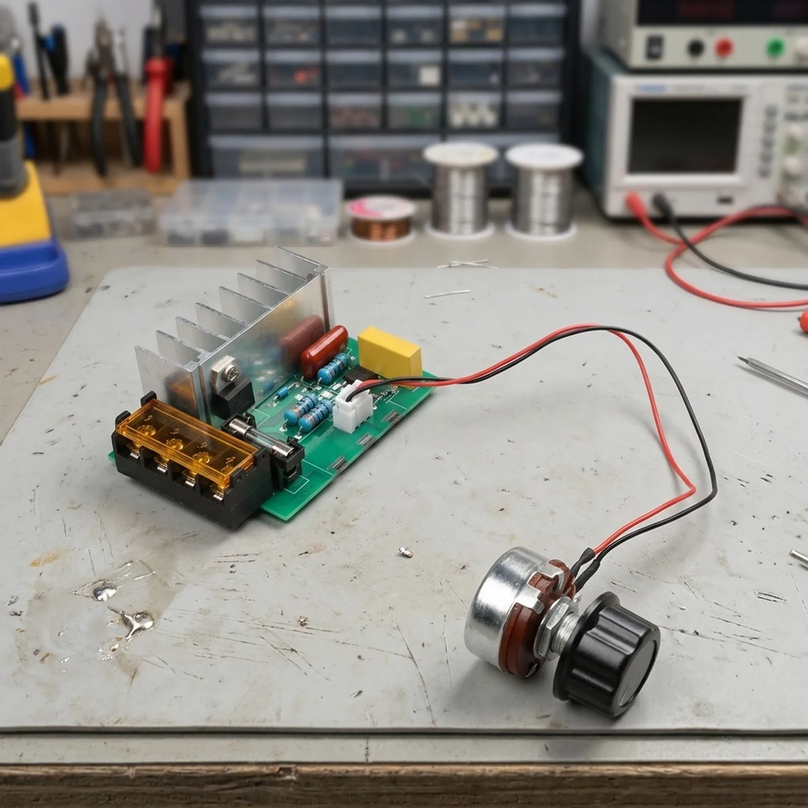 85mm X 55mm X 38mm 4000W Voltage Regulator Thyristor Voltage Control System Voltage Regulator PCB Material Construction