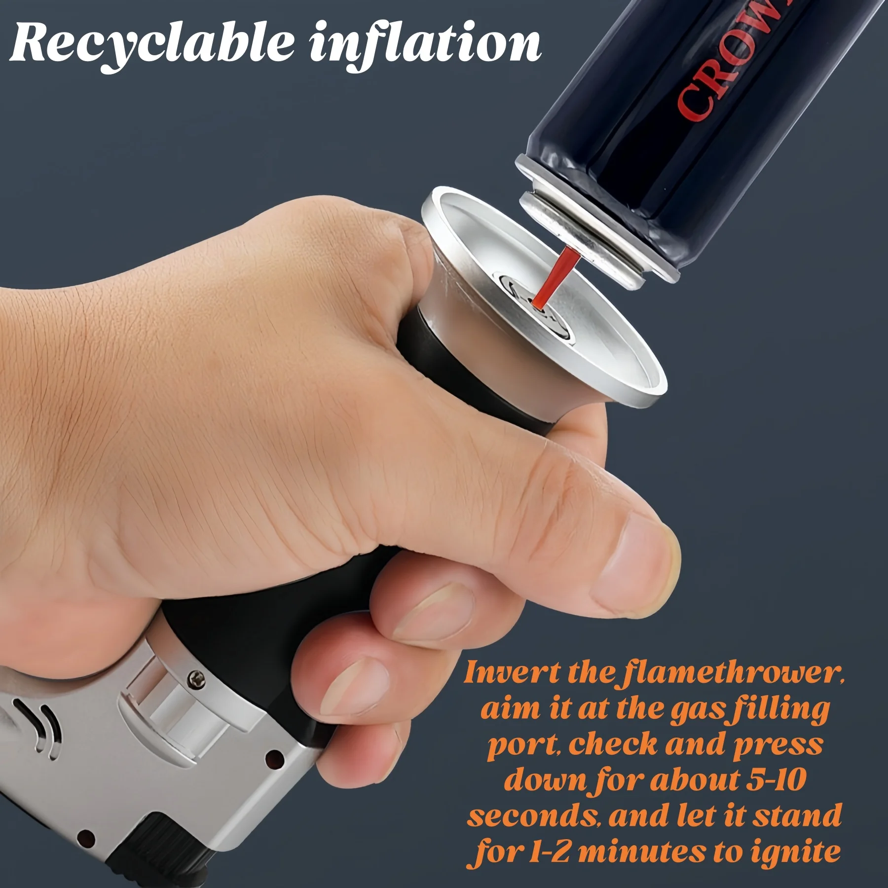 Gas Torch for Baking BBQ Outdoor Ignition Portable Flame Gun - Butane Torch for Lighting Charcoal And Cigars (Fuel Not Included)