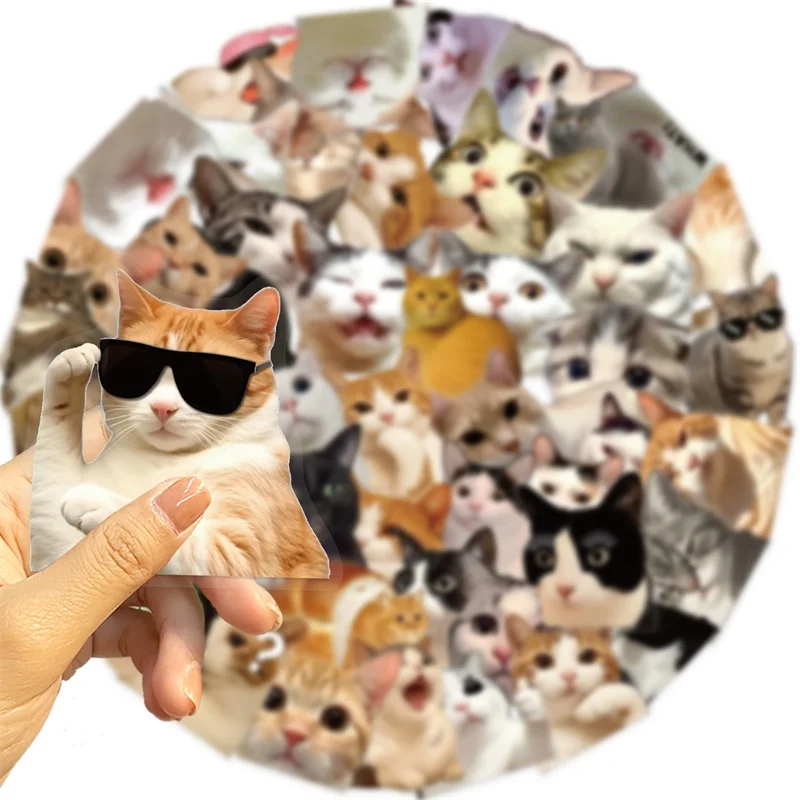 50PCS Vintage Cat PET Sticker Aesthetic Decoration Scrapbooking DIY Hand Accounting Stationery Supplies