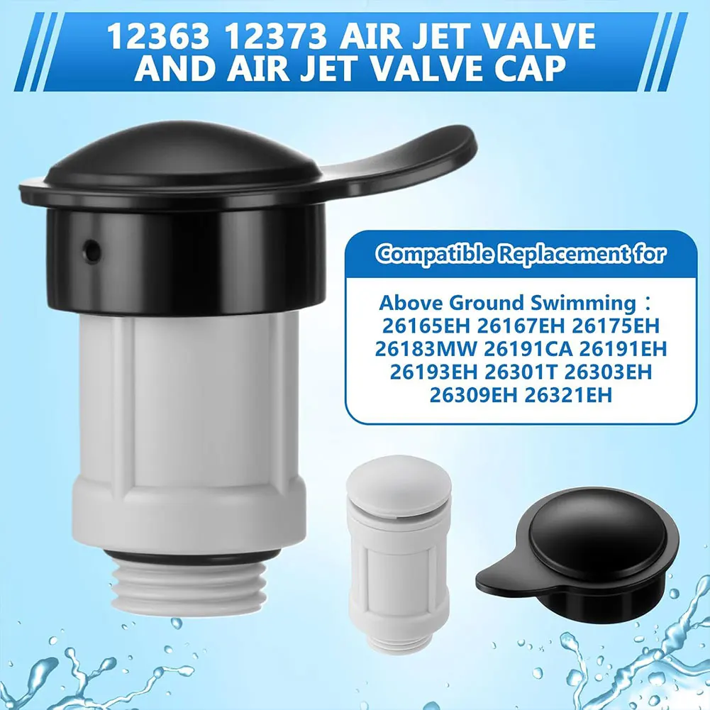 12363 12373 Air Jet Valve & Air Jet Valve Cap Pool Air Injector Cover for Pool Maintenance Swimming Pool Accessory