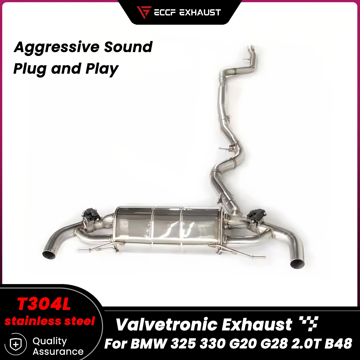 

Aggressive Sound Valvetronic Exhaust Catback Exhaust for BMW 325 330 G20 G28 2.0T B48 Unleash Maximum Performance