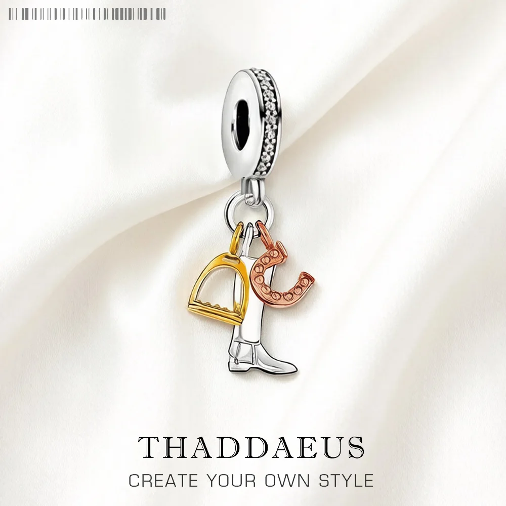 Pendentif de botte de chaussure de cheval porte-bonheur en argent Sterling 925, breloque pendante, bijoux fins pour femmes