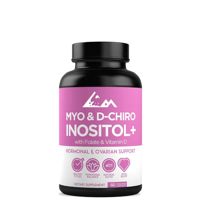 Inositol and D-Chiro Inositol Supplement, 60 Vegetarian Capsules - Contains Folic Acid and Vitamin D3- Women\'s Health Supplement