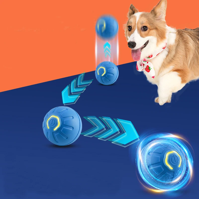 New Automatic Moving Dog Toy Ball Smart USB Jumping Rotating Interactive Dog Chew Toy Ball for Puppy Ball Toys