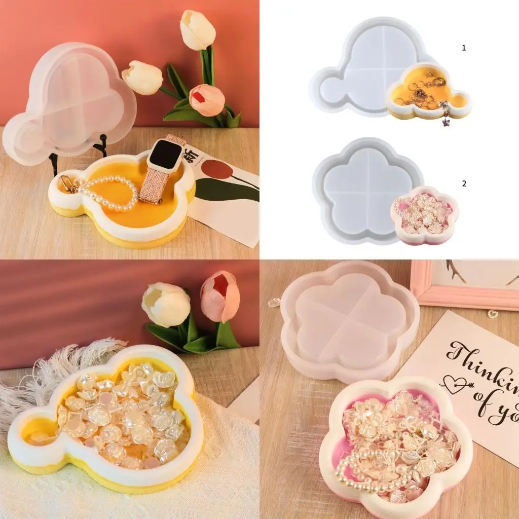 

N2UE Resin Trays Molds Silicone Casting Mold DIY Crafts Making Mould Saucer Moulds