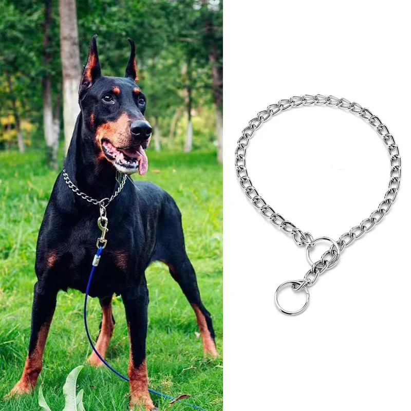 Metal Dog Training Choke Chain Collars for Small Medium Large Dogs Pitbull Bulldog Strong Stainless Iron Dog Slip P China Collar