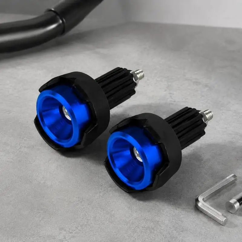 Metal Motorcycle Bar End Plugs, 1 Pair with Threaded Fasteners and Ribbed Expansion Sleeves for Closing Open Handlebar Ends R6FB