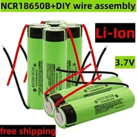 18650 battery 3400mah 3.7V lithium battery NCR18650B 3400mah suitable for flashlight battery+DIY wire assembly
