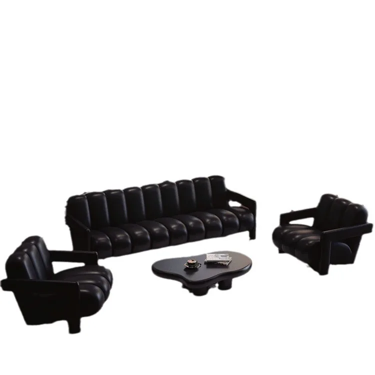 

Retro, black fabric, sofa, light luxury, home, living room, small sofa, apartment