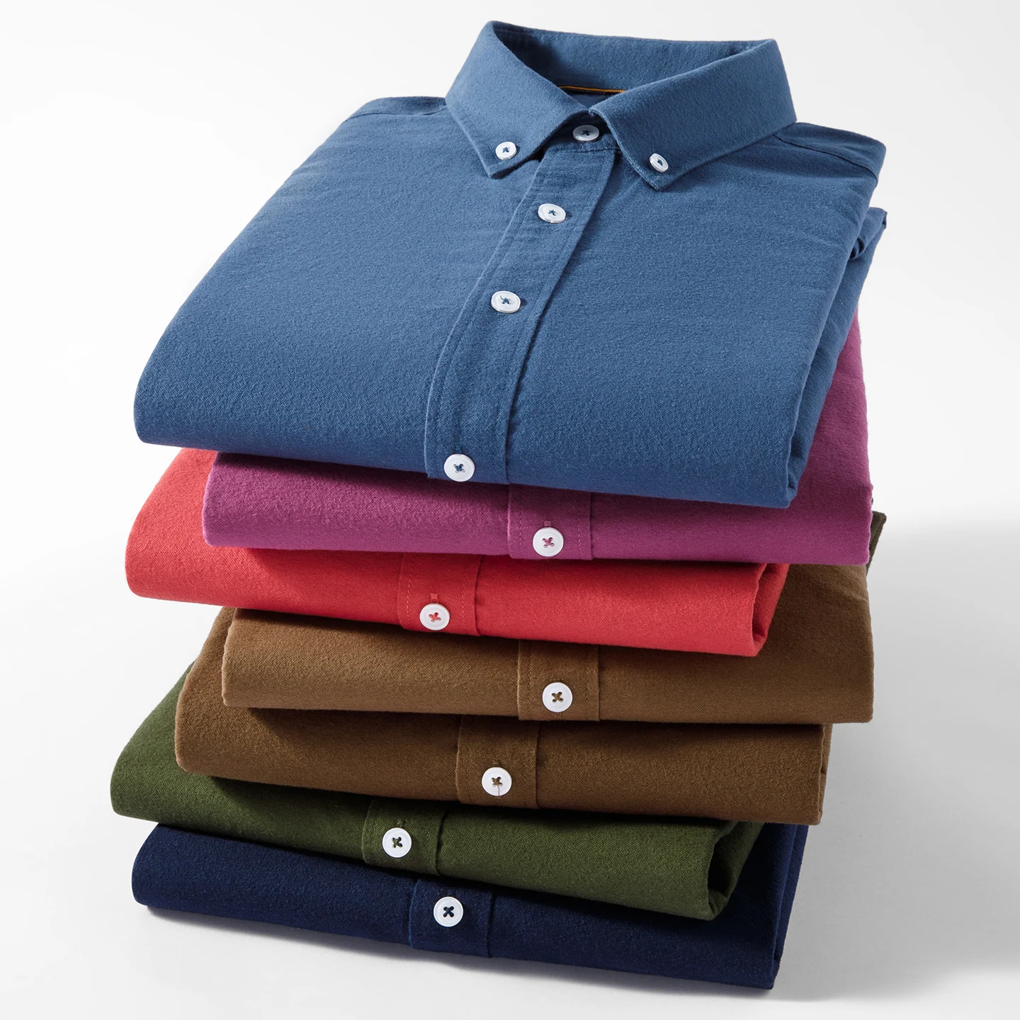 

100%cotton brushed long sleeve shirts for men slim fit casual plain shirt solid color Fashion korean popular tops red clothes