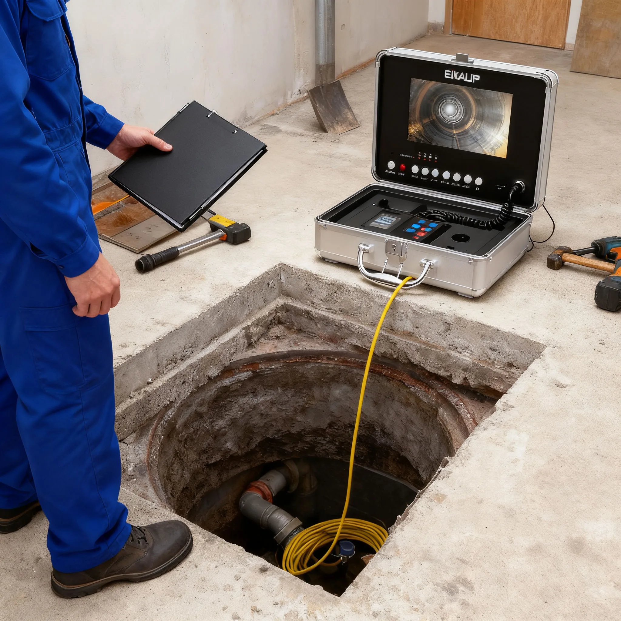 Cámara de inspección de tuberías de alcantarillado, 12 Uds., LED de alta intensidad con Zoom de imagen 5X, grabación de Audio y vídeo, tubería de alcantarillado de drenaje Industrial