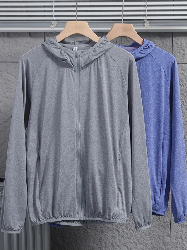 

Мужское летнее дышащее пальто Qui Dry с капюшоном для защиты от солнца Jaet Moisture ng Faion Urban Sle Long Sve Coat