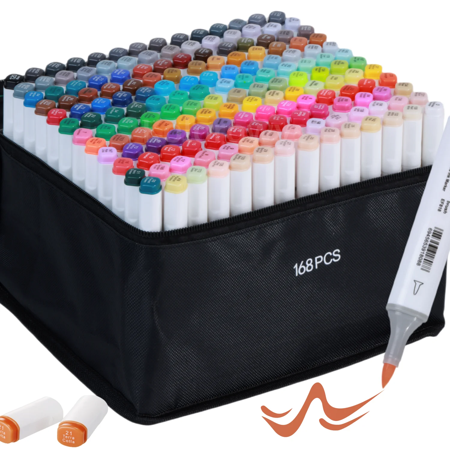 TOUCHNEW Alcohol Markers Soft Brush,Dual Tip Fine&Chisel / Brush&Chisel Art Markers Set for Adult Artists Drawing Coloring