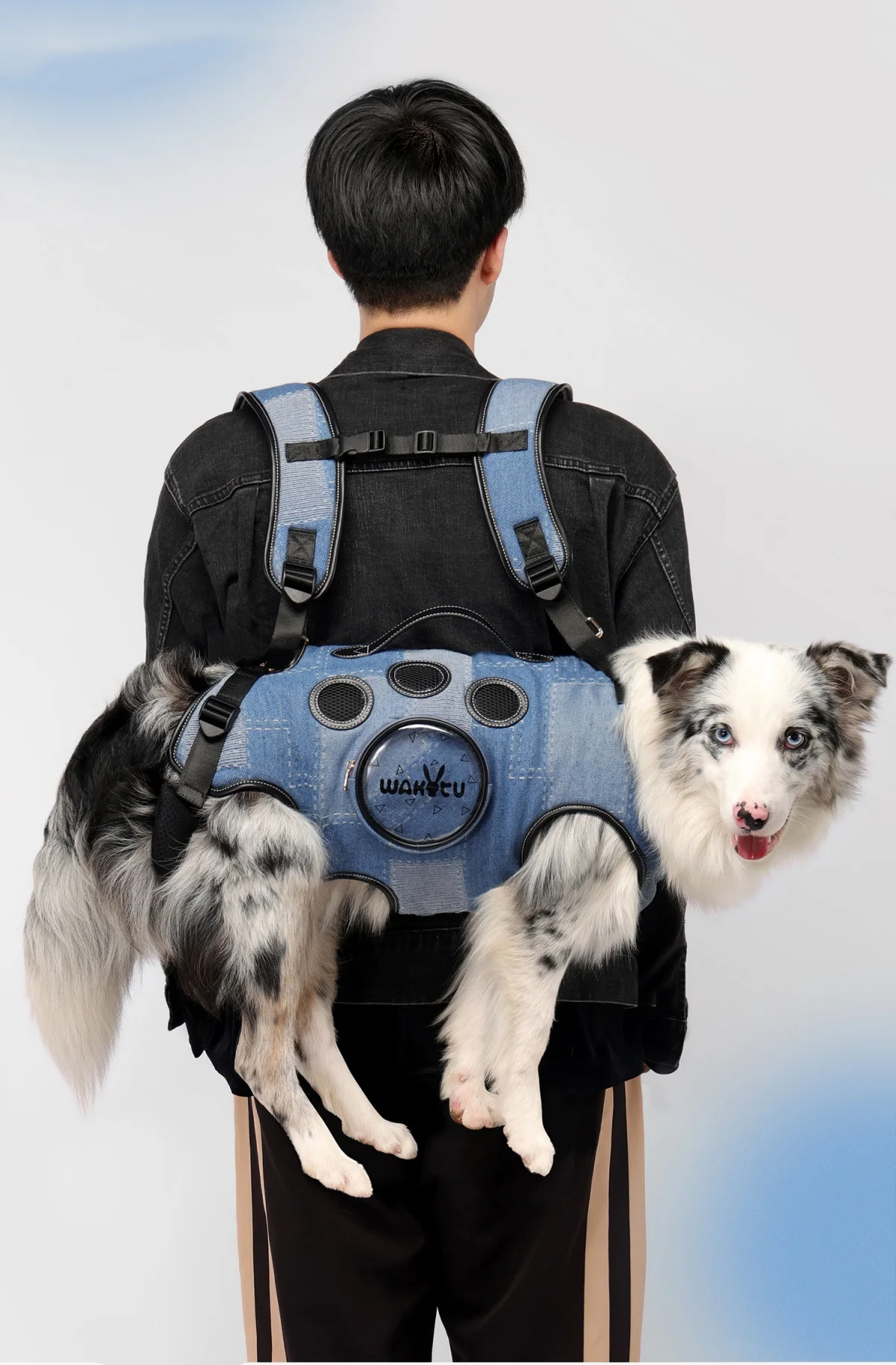 denim pet carrier backpack dog carry sling full body Pet Lifter Carrier bag Lift Support Harness pet lift harness pet backpack