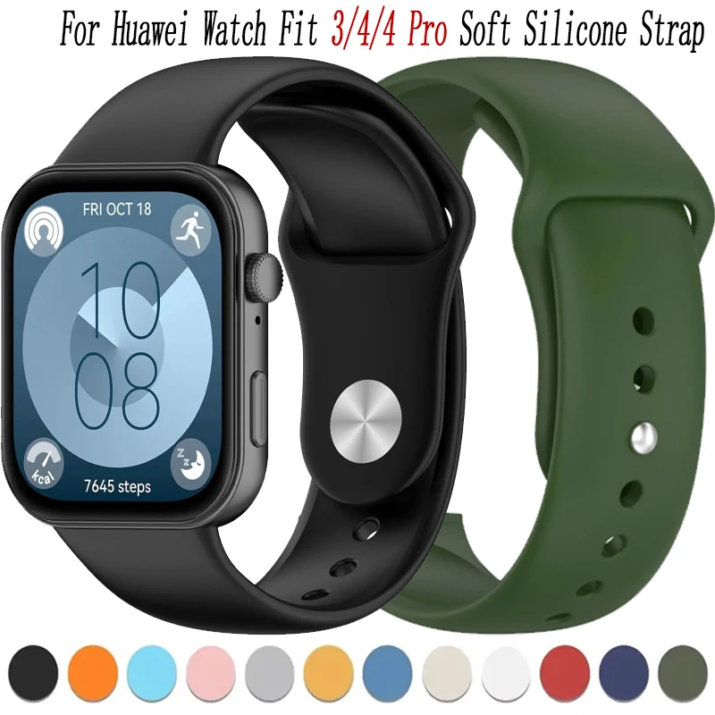 Silikonarmband für Huawei Watch Fit 3/4/4 Pro, bequemes, austauschbares Armband für Huawei Watch Fit 4 Pro, Gürtelzubehör