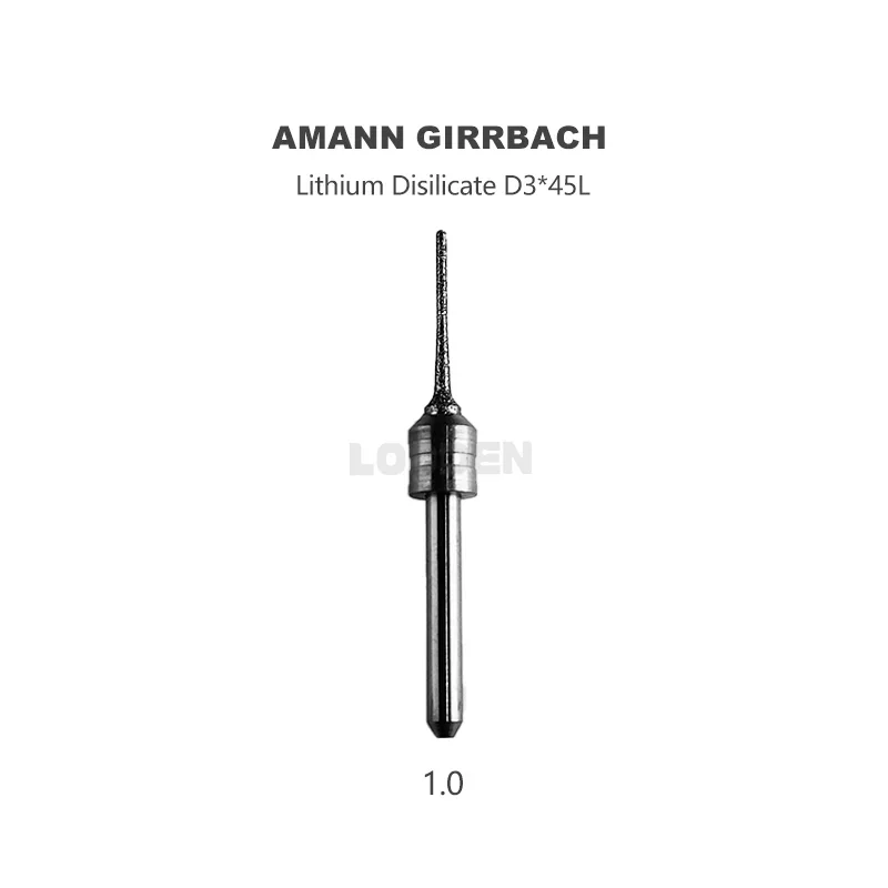 LODDEN Amann Girrbach 연삭용 밀링 커터, 리튬 디실리케이트 치과 실험실, CAD CAM 재료 제품, 0.4mm, 1.0mm, 1.4mm, 1.8mm