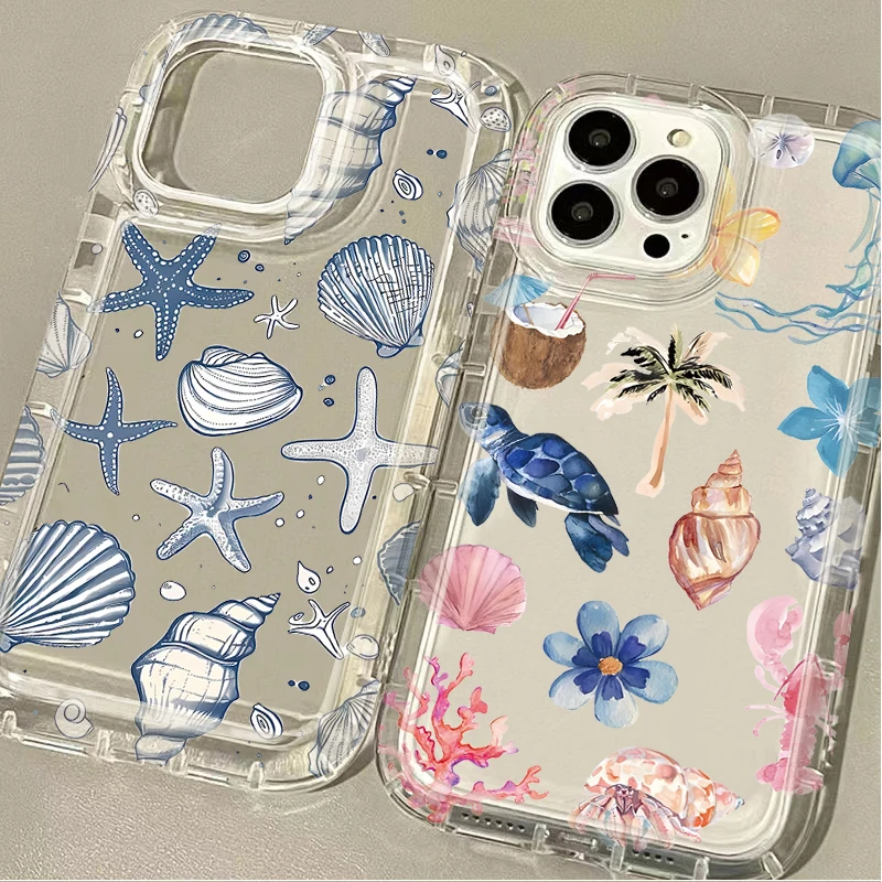 Blue Ocean Animals Phone Case for Samsung Galaxy A24 A05 A05S A53 A34 A14 A13 A23 A33 A73 A12 A22 A32 A52 A52S A72 Back Cover