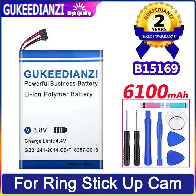 

High-Capacity B15169 6100mAh For Ring Stick UP Cam Home Security Camera Fast Charging Surveillance Camera Battery