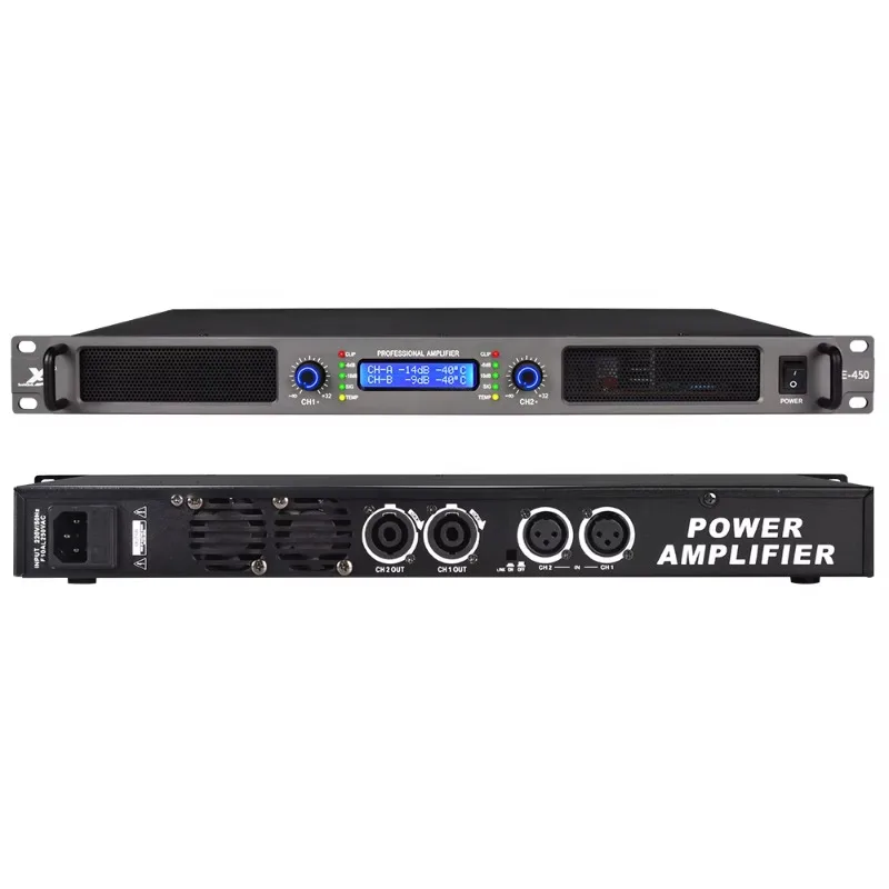 Digital Screen 1u Audio Pro 450W*2 Speaker Amplifier Switching Power Amplifier