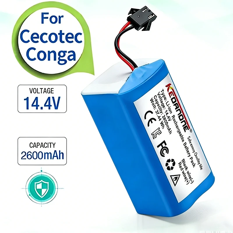 

lithium ion battery 14.4V 2600mAh for Conga Excellence 950 990 1090 1092 1190 1790 1990 Robovac 11S 15C 30C Max NETBOT S14 S15