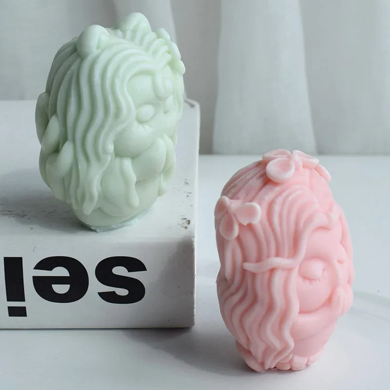 Moldes de silicona de dibujos animados 3D para niña, bricolaje, gelatina de Fondant para niño, decoración de pastel de Chocolate, herramientas para hornear, molde de resina de yeso y arcilla