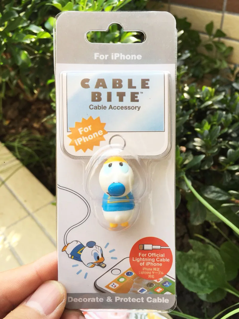 Disney Stitch Donald Duck Cute Anime Cartoon Model Phone Charger Cable Protector Usb Data Line Head Protection Cover Akcesoria