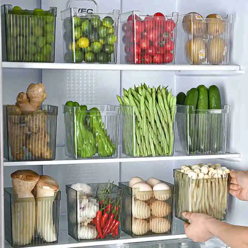 Refrigerator Storage Box Kitchen Organizer Fridge Freezer Side Door Vegetable Fruit Spice Case Food Container Kitchen Organizer