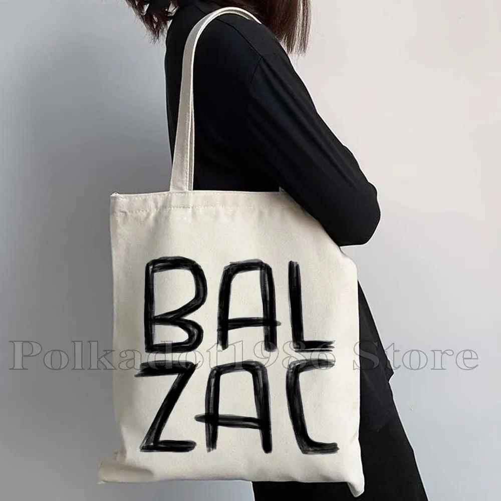 BALZAC Portrait The More One Judges The Less One Loves Novel Book Lover Gift Canvas Shoulder Tote Bag Shopper Cotton Eco Handbag