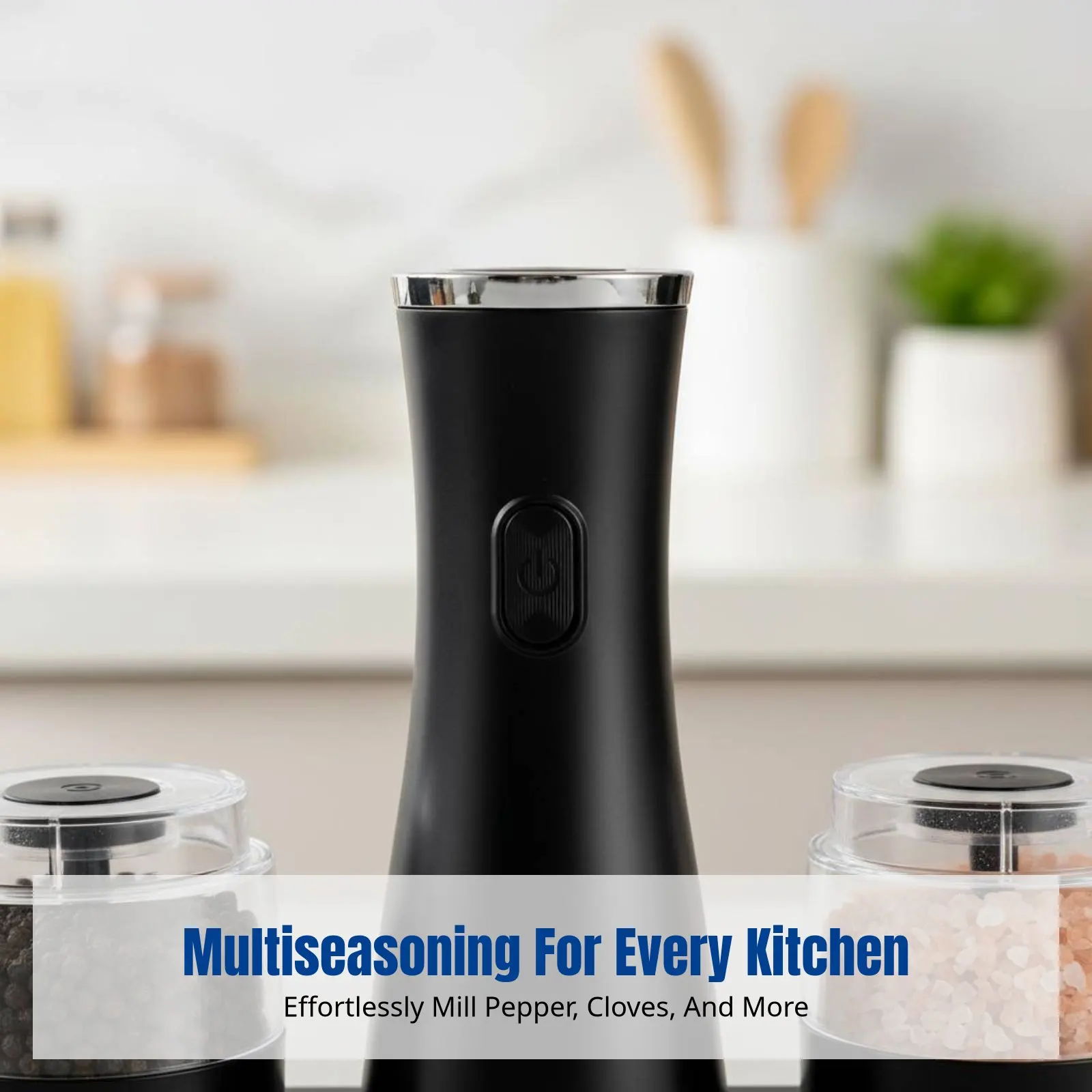 

Электрическая мельница для перца, керамический механизм, перезаряжаемая, регулируемая степень помола, кухонная емкость для специй, подходит для морской соли, перца