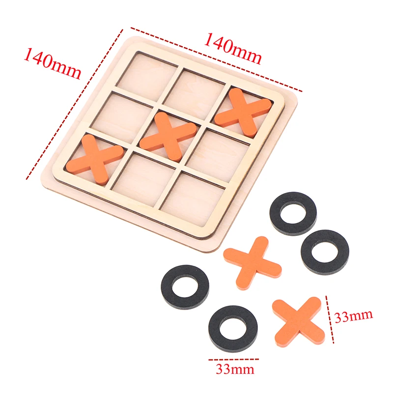 

Wooden Noughts And Crosses Board Game Toy Leisure Parent-Child Interaction Educational Puzzle Game
