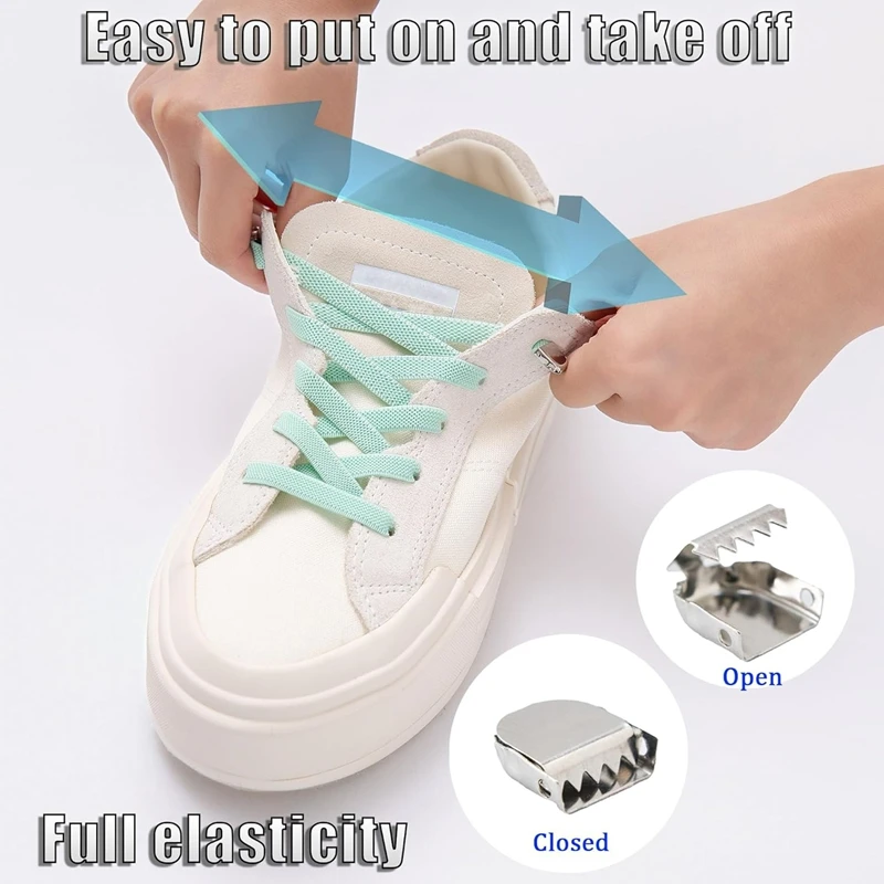 Elastische Schnürsenkel ohne Binden, bequeme Schnürsenkel, Einheitsgröße, schnelle Anbringung für Sneaker, Laufschuhe und Freizeitschuhe, bequem und strapazierfähig. – Detail 2