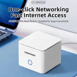 COMFAST AX1500 WiFi 6 MESH Router Dual Band 1500Mbps Wireless Extender Repeater WiFi6 Gigabit Networking Port Home CF-WR653AX